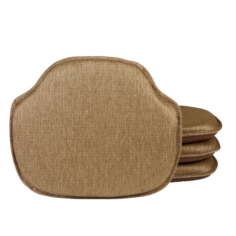 Klear Vu Gripper Omega Non-Slip Windsor Chair Cushions with Skid-Proof Seat Pad for Dining Room, Kitchen, and Office Use, 16x15 Inches, 4 Count (Pack of 1), Gold - Image 1